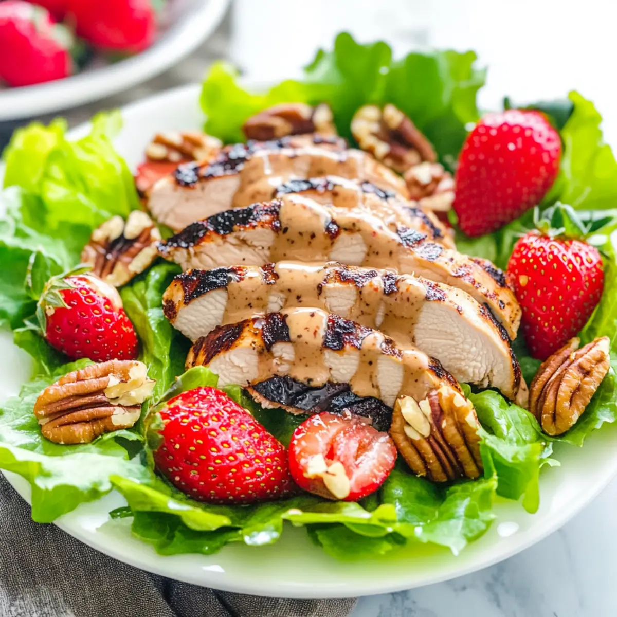 Strawberry Pecan Grilled Chicken Salad