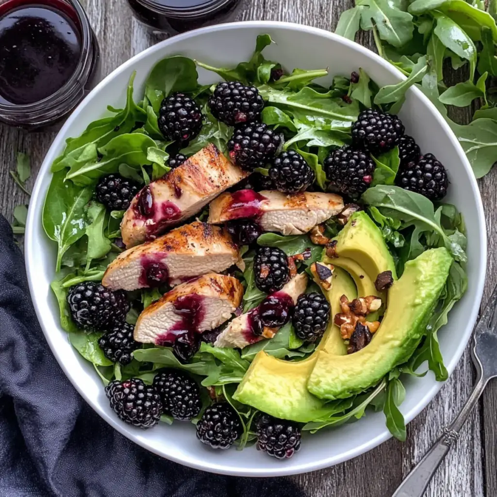 Blackberry Basil Grilled Chicken Salad