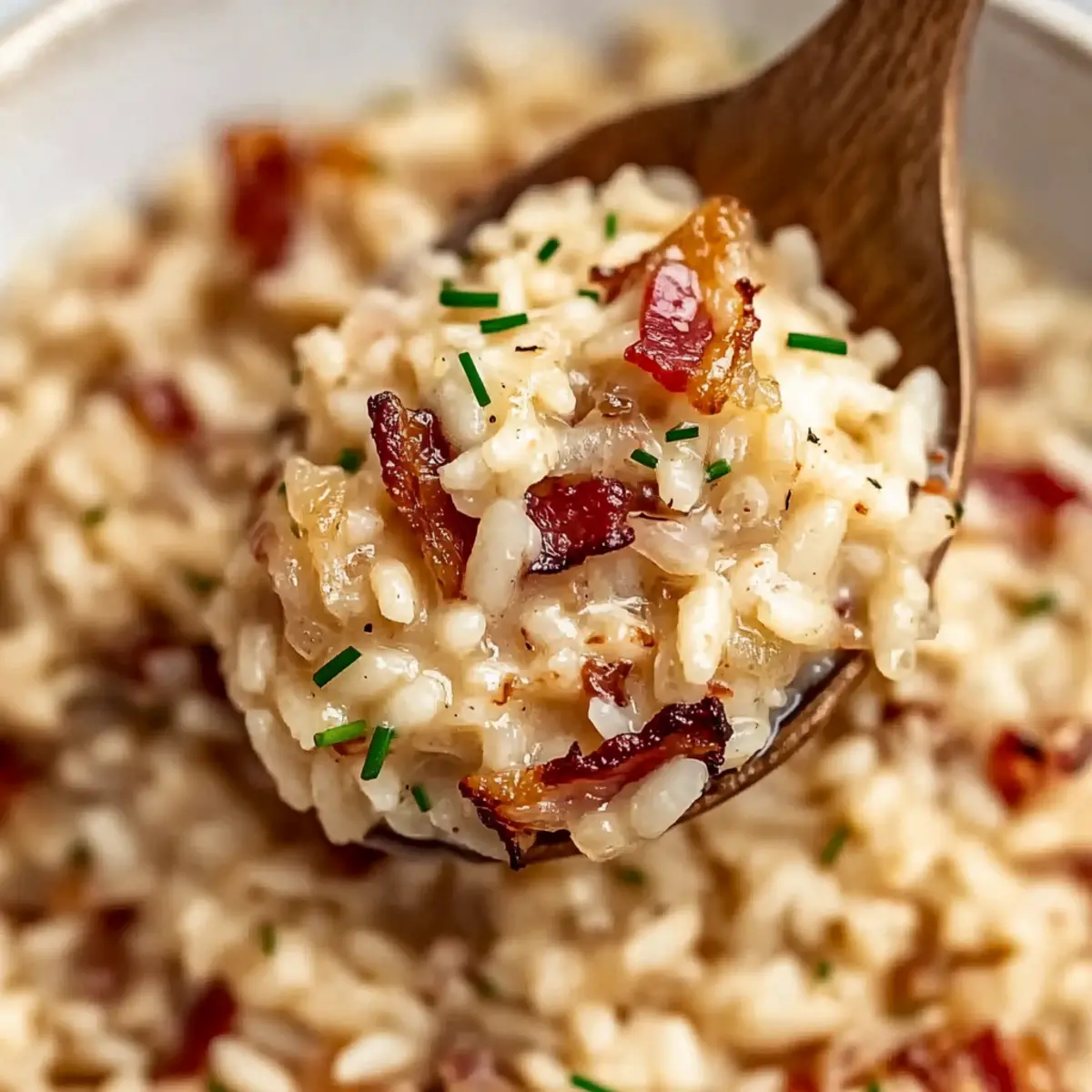 Caramelized Onion, Bacon, and Parmesan Risotto