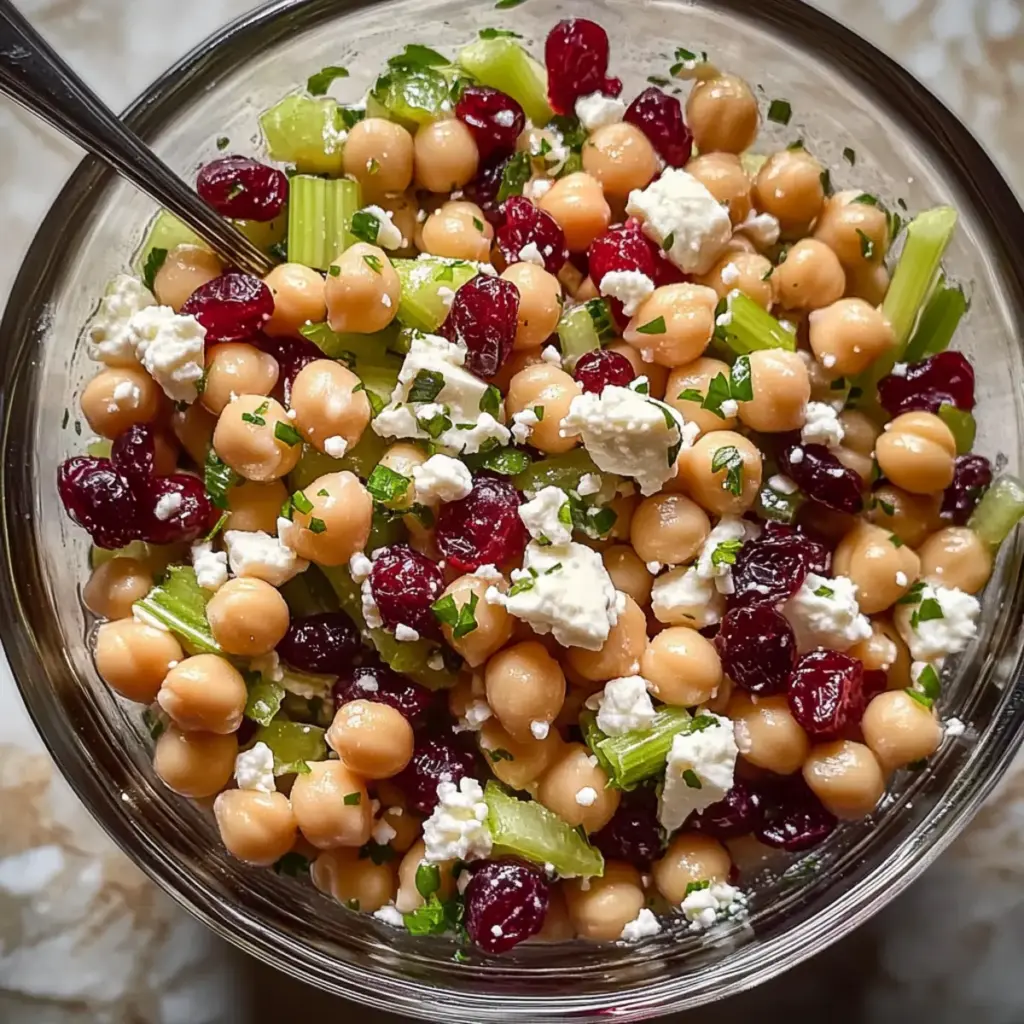 Feta and Cranberry Chickpea Salad