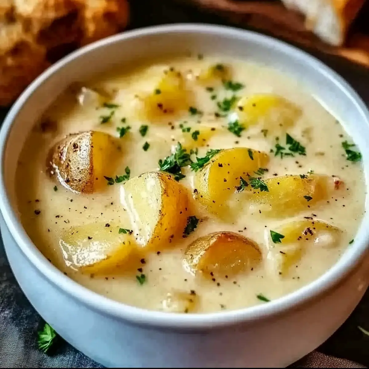 Cheddar Garlic Herb Potato Soup