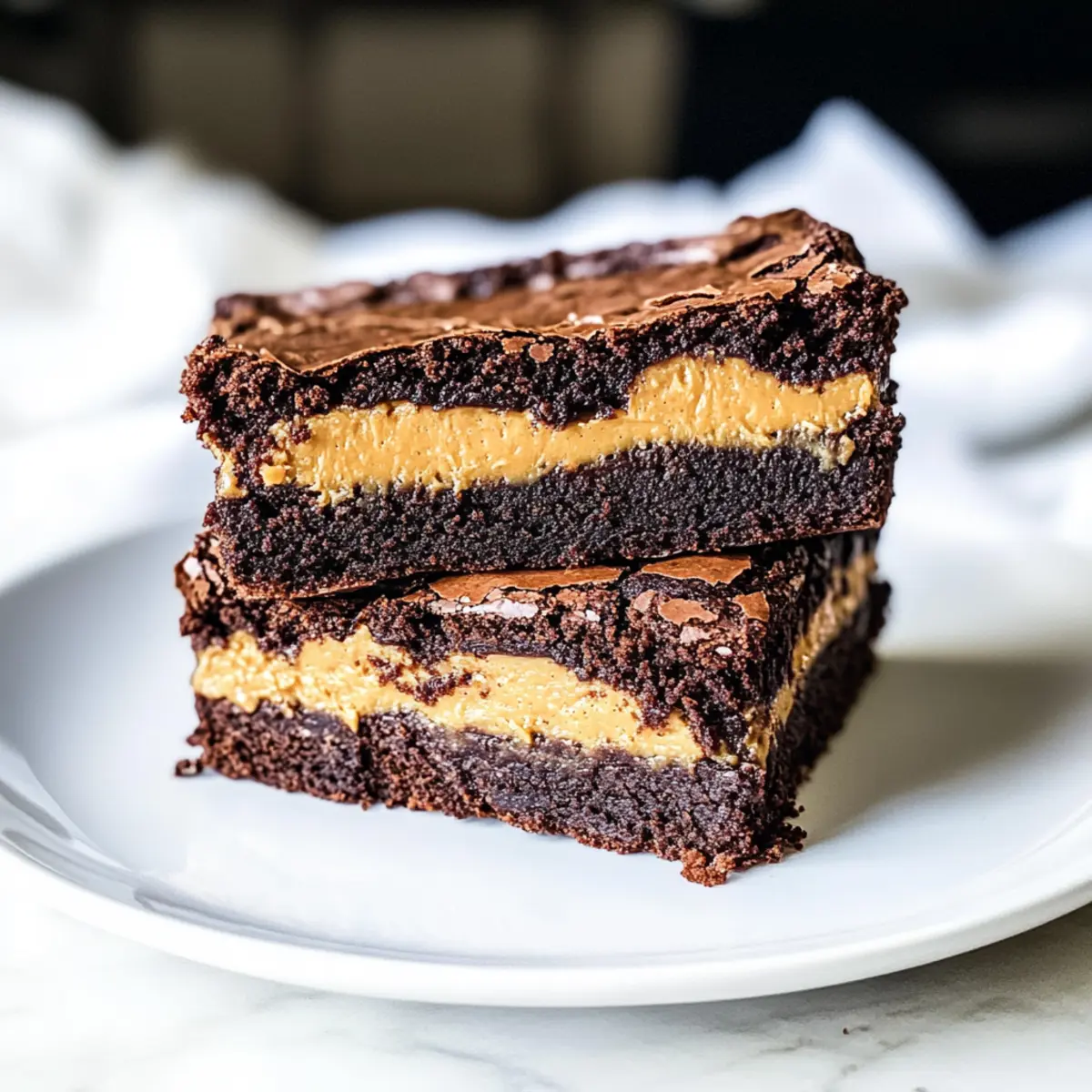 Peanut Butter Stuffed Brownies