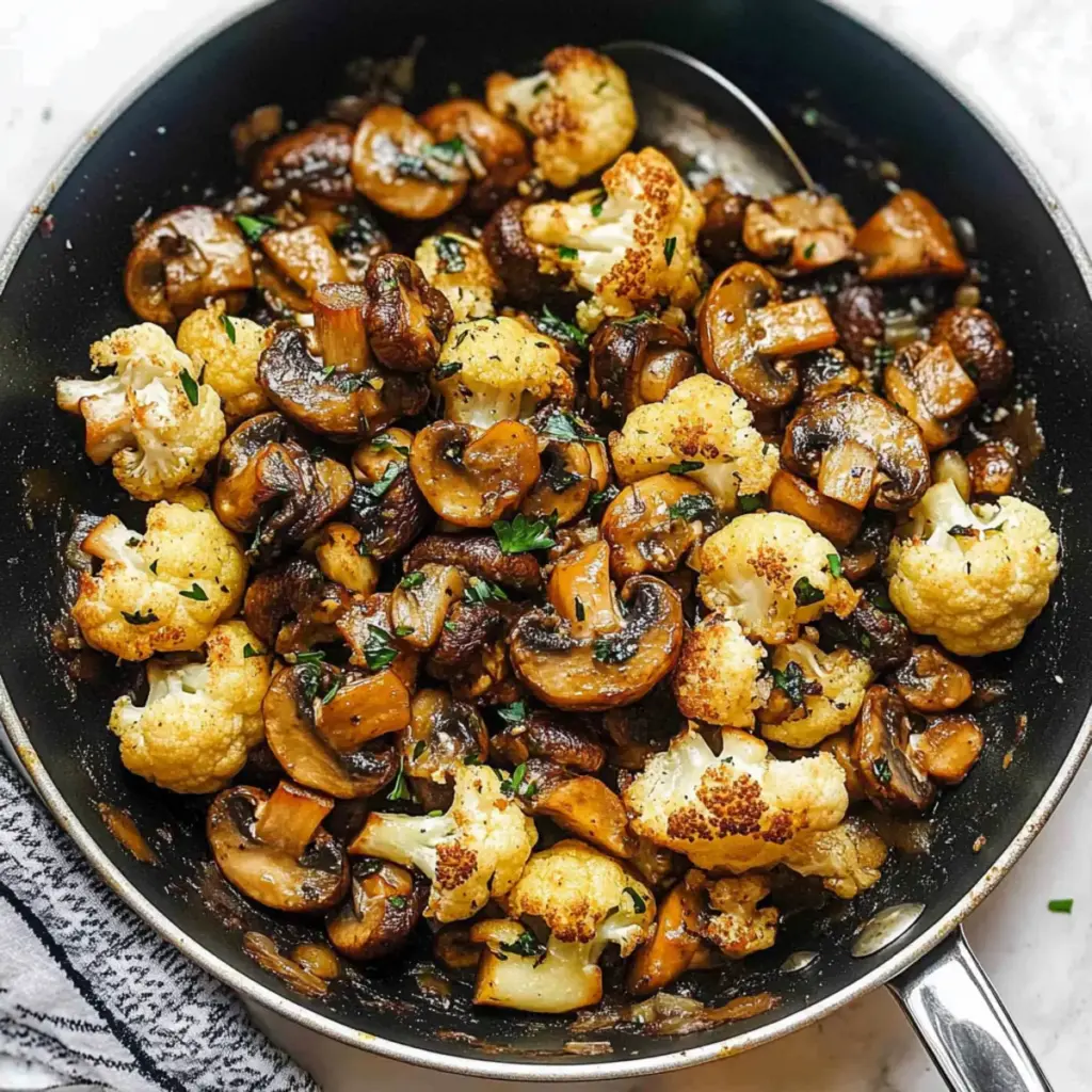 Garlic Mushrooms Cauliflower Skillet