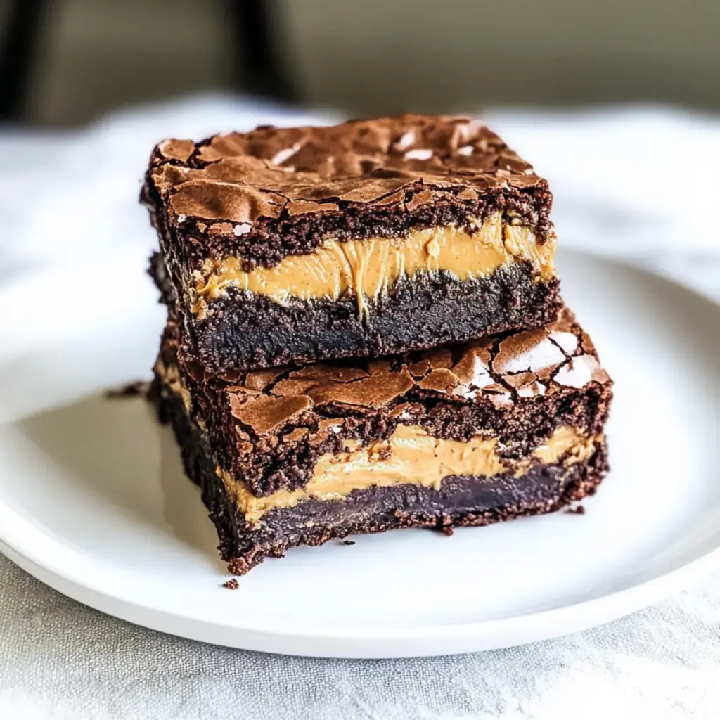 Peanut Butter Stuffed Brownies