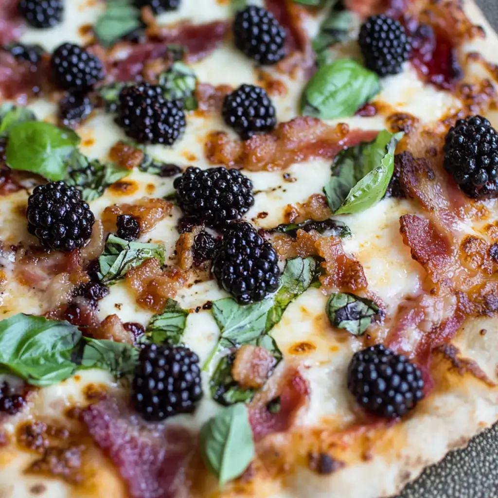 BLACKBERRY BACON & BASIL GRILLED PIZZA