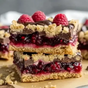 Chocolate Raspberry Crumb Bars