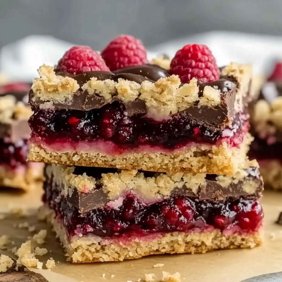 Chocolate Raspberry Crumb Bars