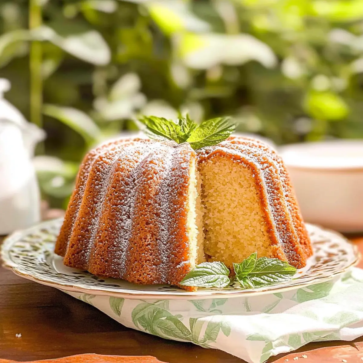 Lemon Balm Bundt Cake