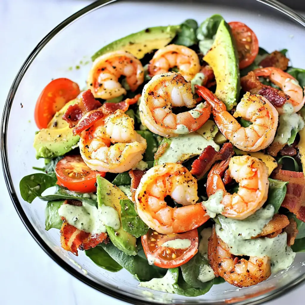 Shrimp Avocado and Spinach Salad