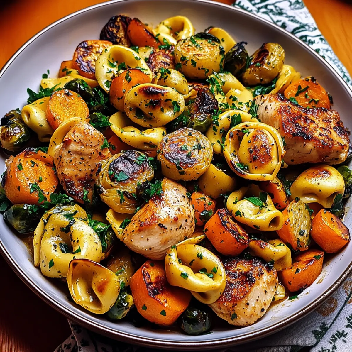 Chicken and Tortellini with Roasted Vegetables
