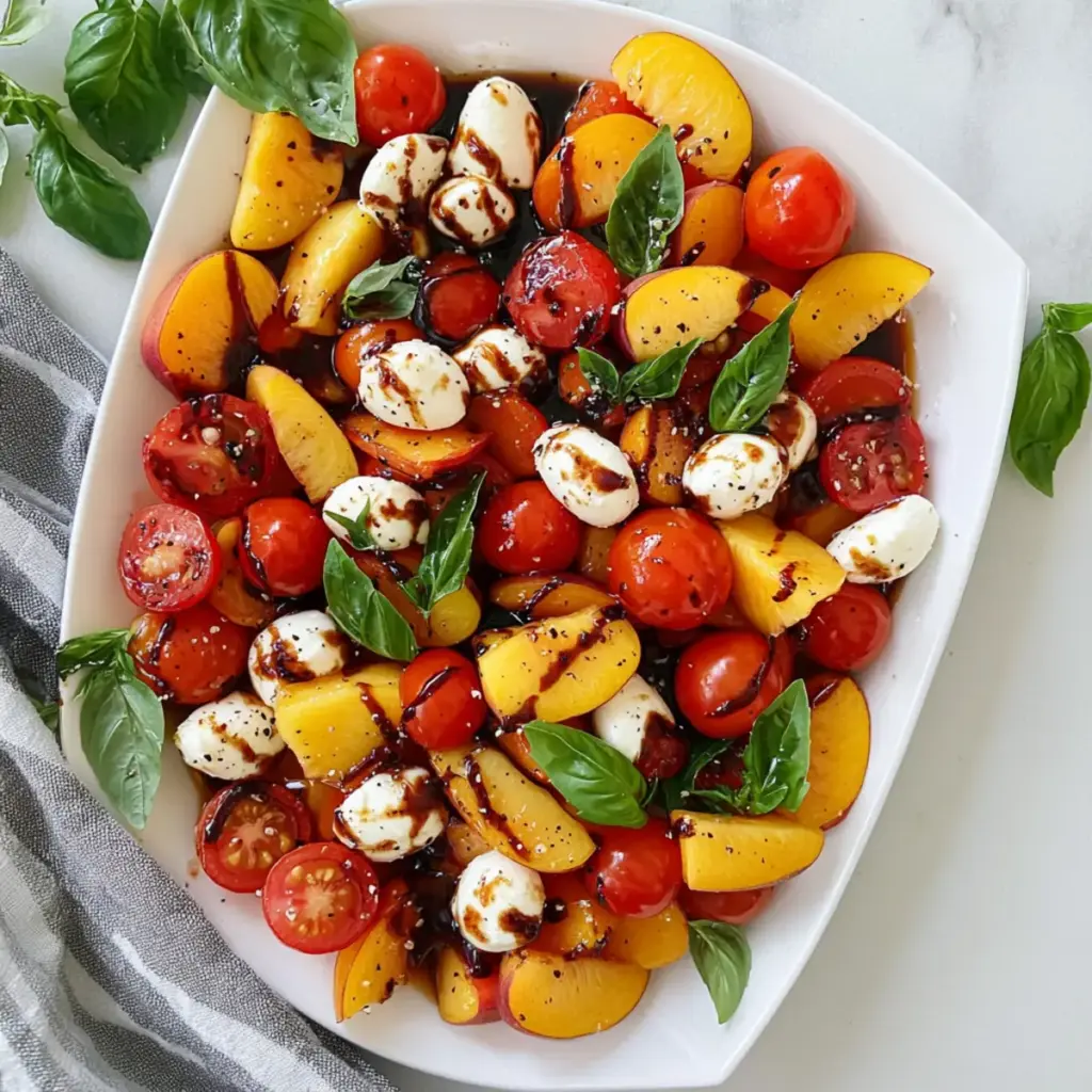 Tomato Peach And Basil Salad