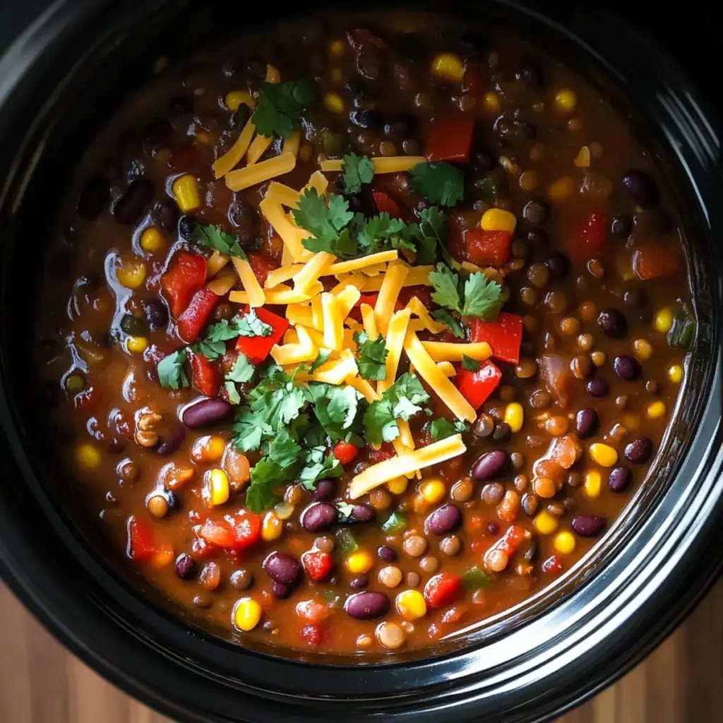 Slow Cooker Lentil Taco Chili