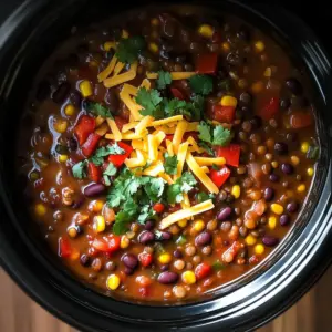 Slow Cooker Lentil Taco Chili