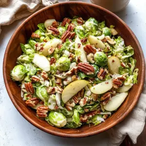Brussels Salad with Pear and Pecans