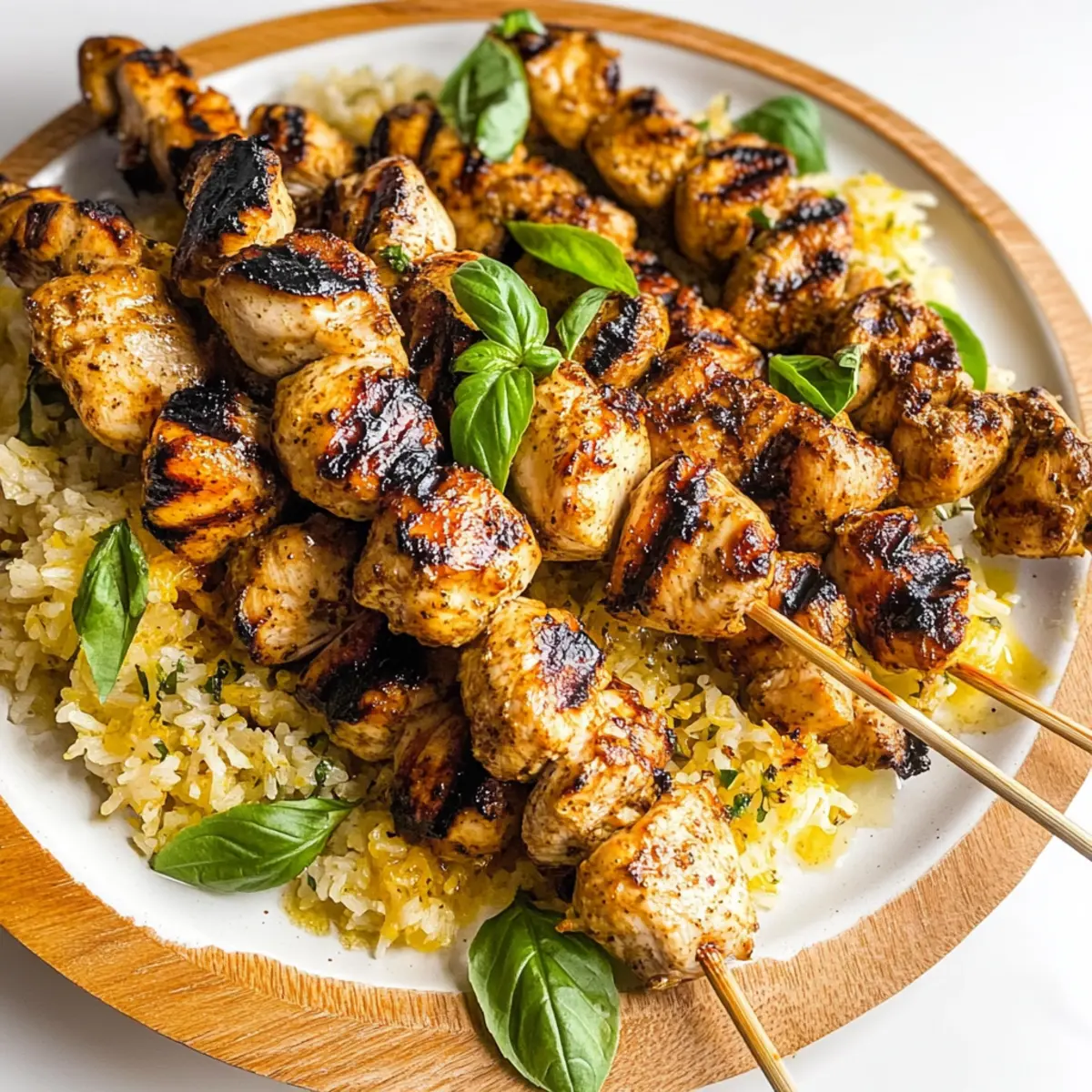 Lemon Basil Chicken Kebabs