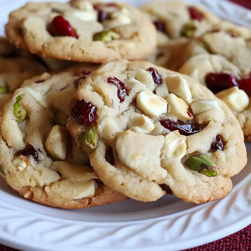 White Chocolate Cranberry Pistachio Cookies