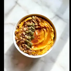 Pumpkin Whipped Cottage Cheese Breakfast Bowl