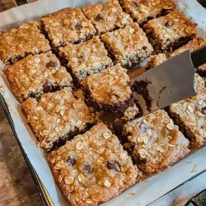 Sourdough Oatmeal Chocolate Chip Cookie Bars