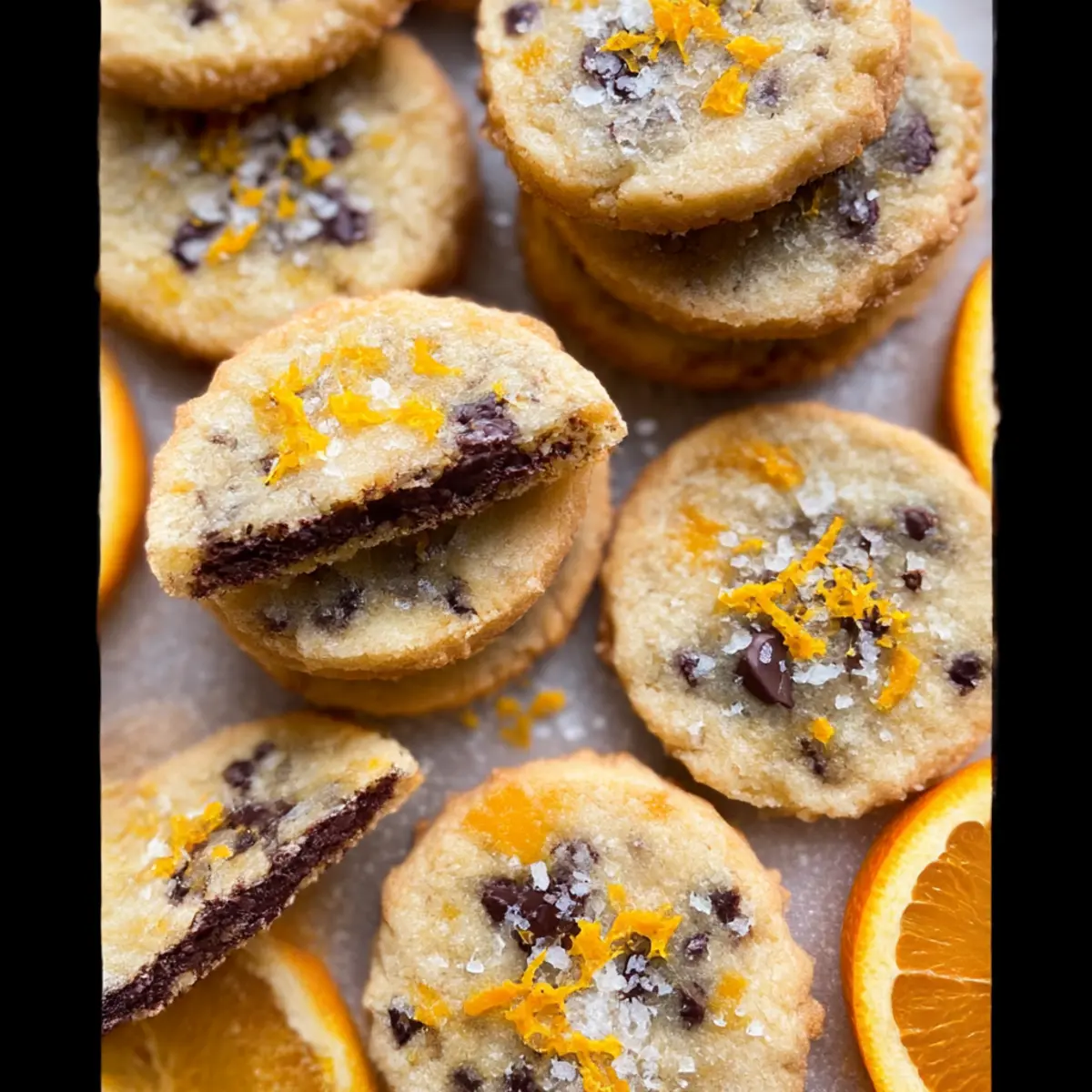 Dark Chocolate Orange Shortbread Cookies