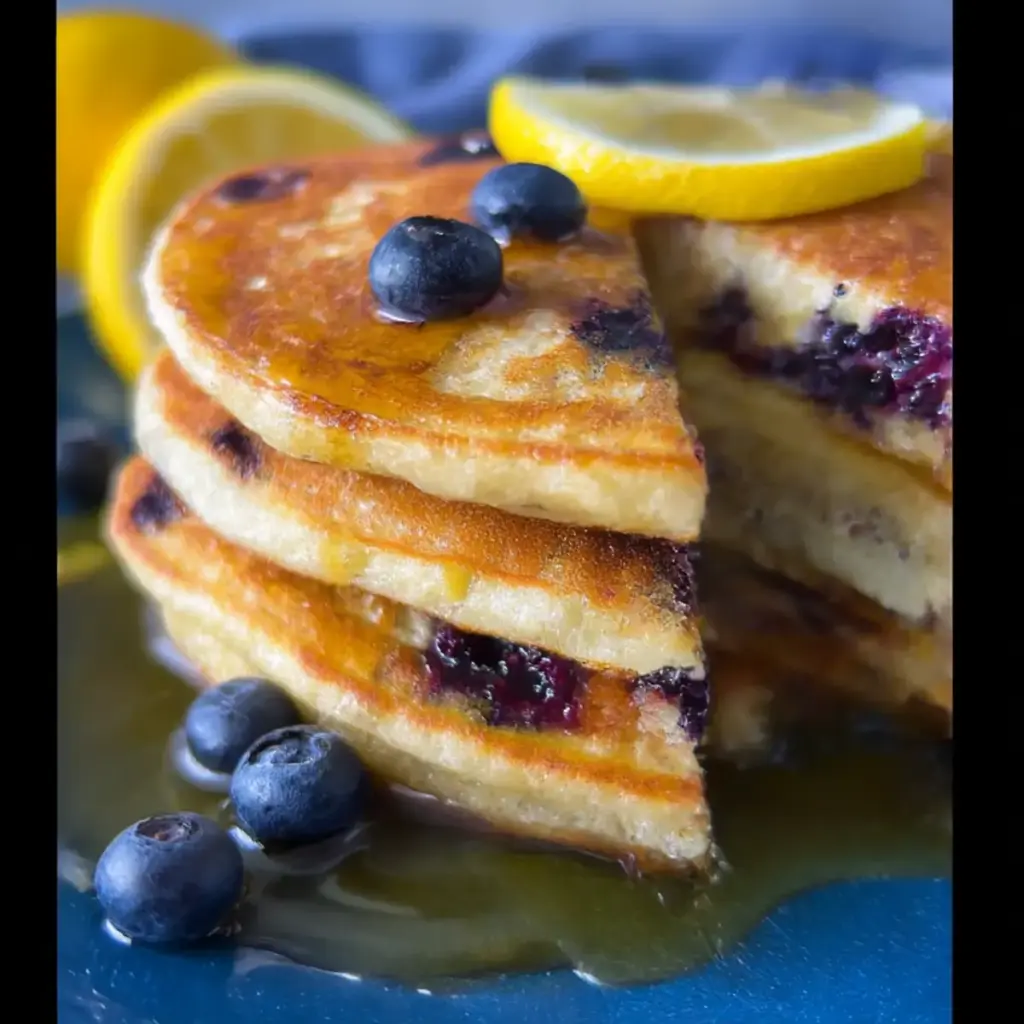 Paleo Lemon Blueberry Pancakes