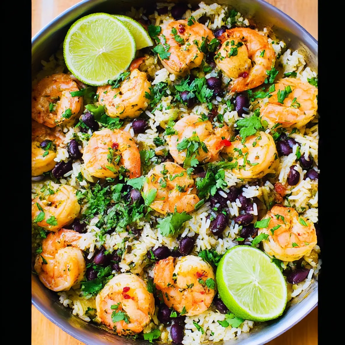 Cilantro-Lime and Black Bean Shrimp and Rice