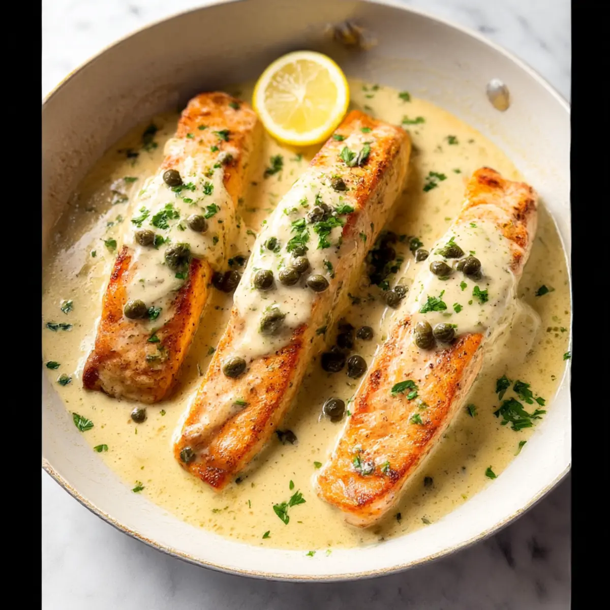 Creamy Salmon Piccata