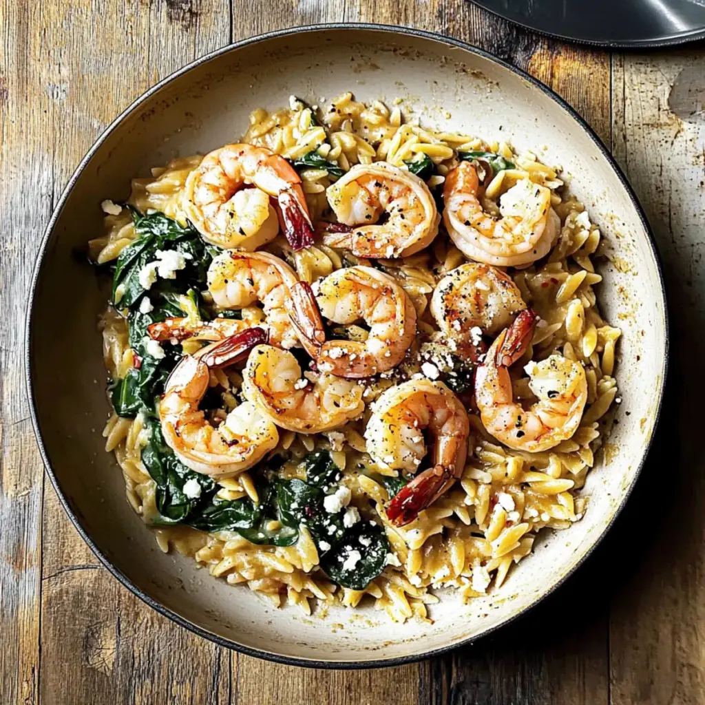 One Pan Parmesan Orzo with Shrimp