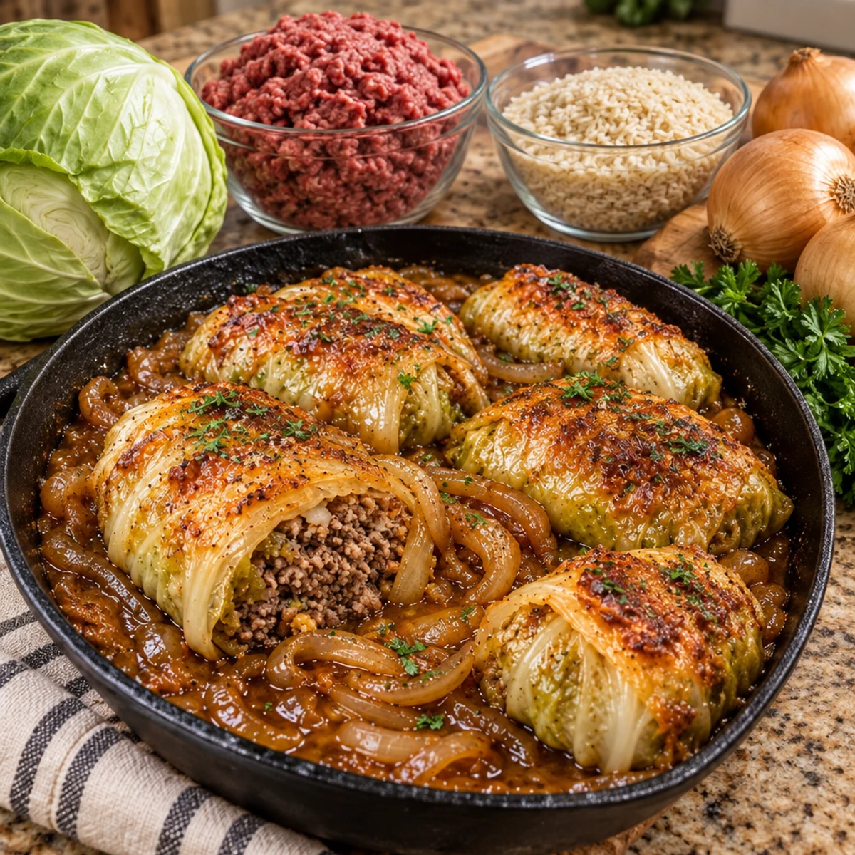 Beef Cabbage Rolls with Sweet Onion Gravy Delight article image 2
