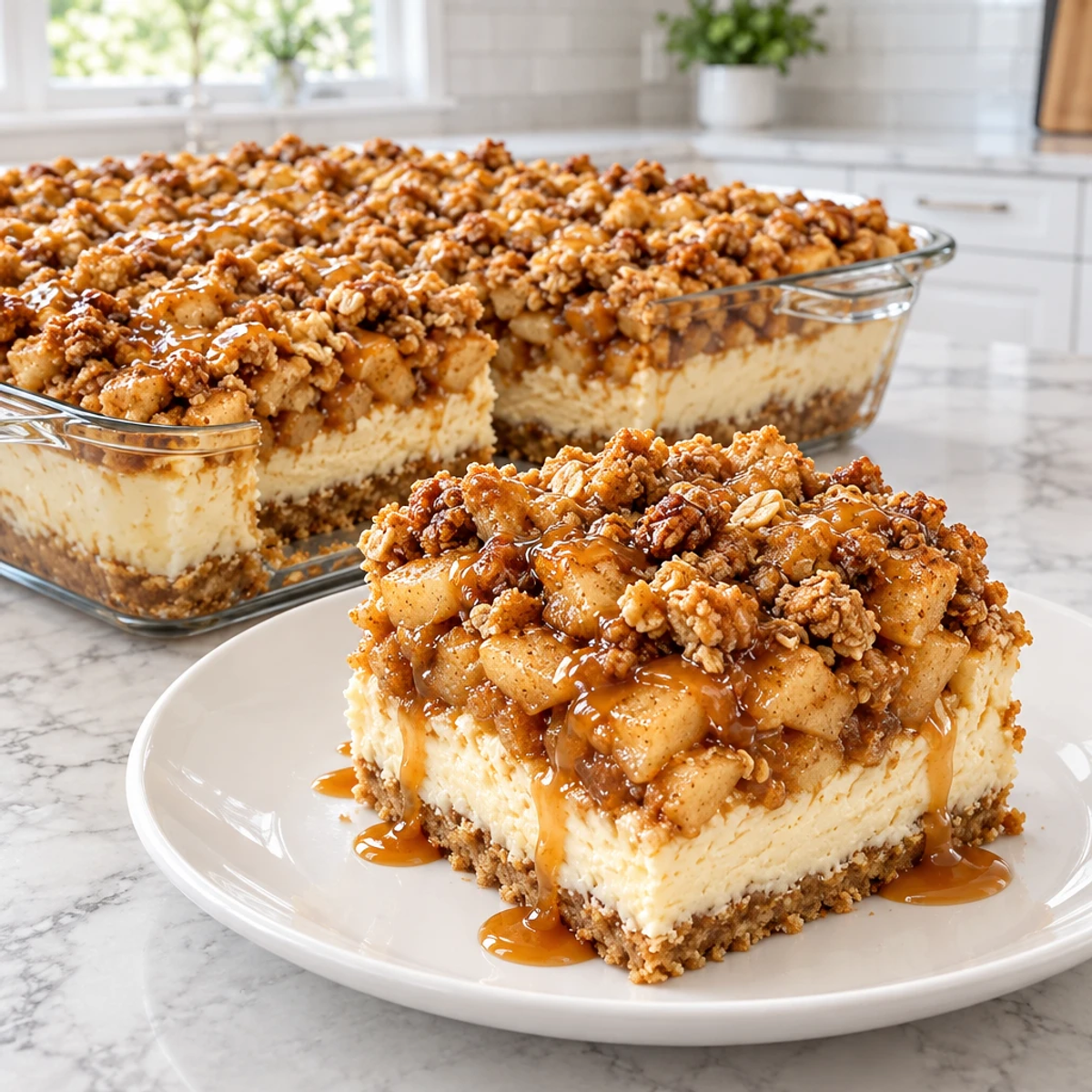 Brown Butter Apple Crumble Cheesecake Delight