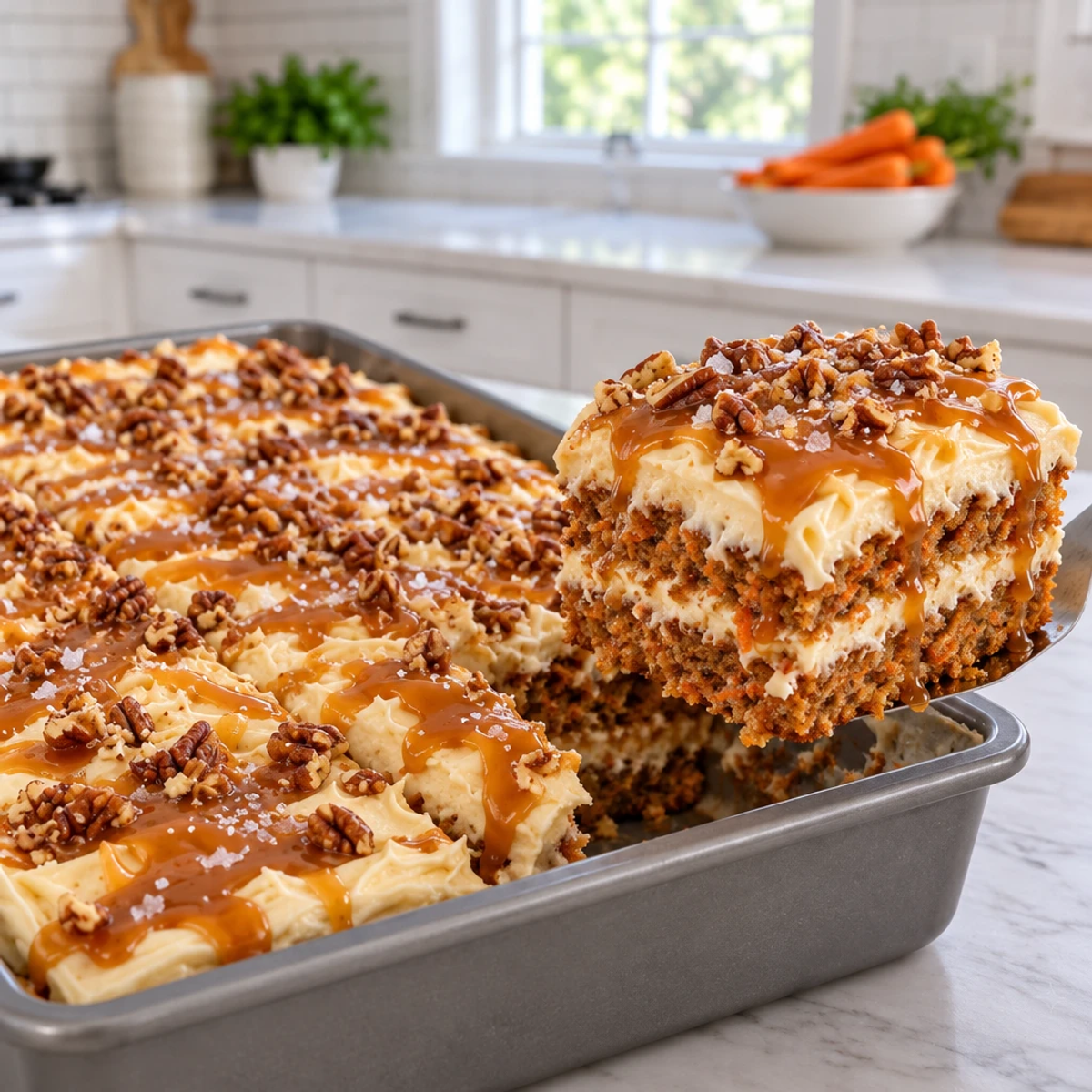 Carrot Cake with Salted Caramel Bliss and Cream Cheese Frosting
