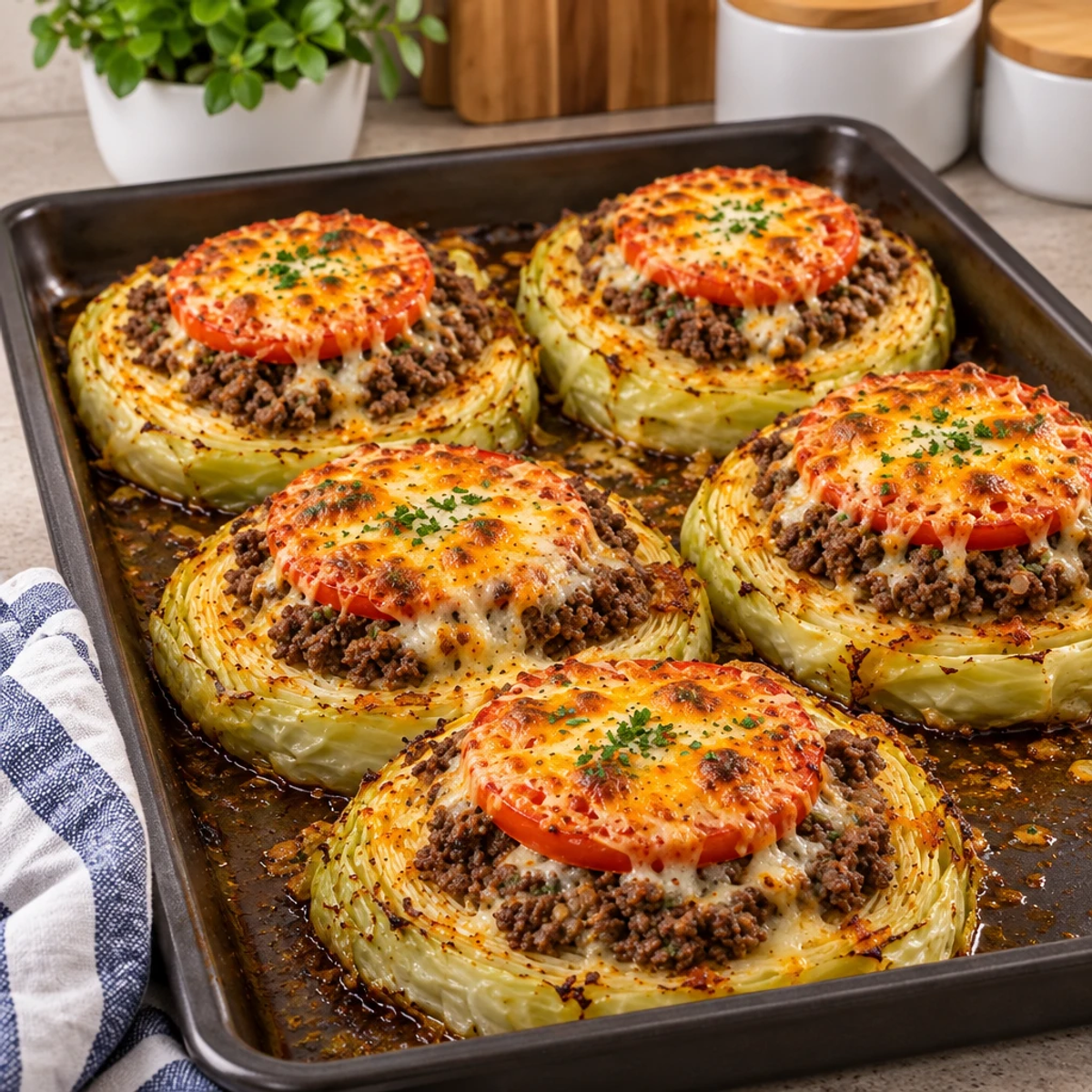 Cheesy Baked Cabbage and Beef Rounds for Comfort Cooking