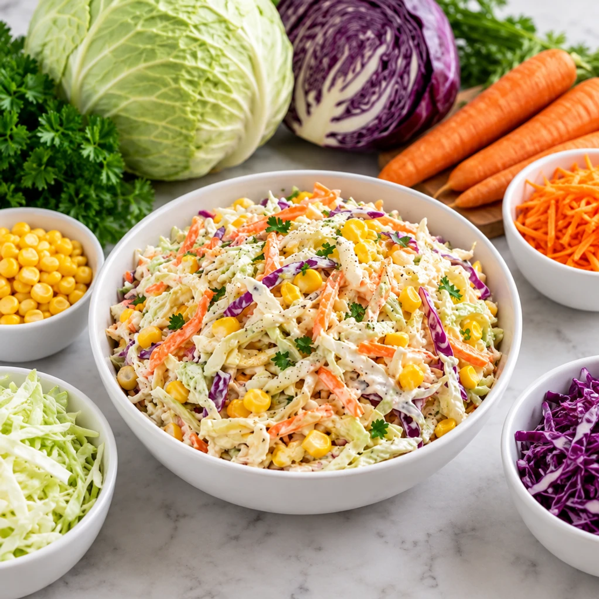 Creamy Cabbage Carrot and Sweet Corn Coleslaw Bliss article image 2