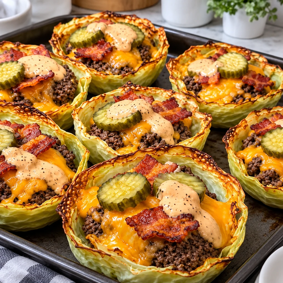 Crispy Bacon Cheeseburger Cheddar Cabbage Cups Delight article image 4