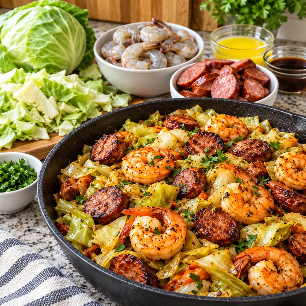 Fried Cabbage with Shrimp and Sausage Made Easy article image 2