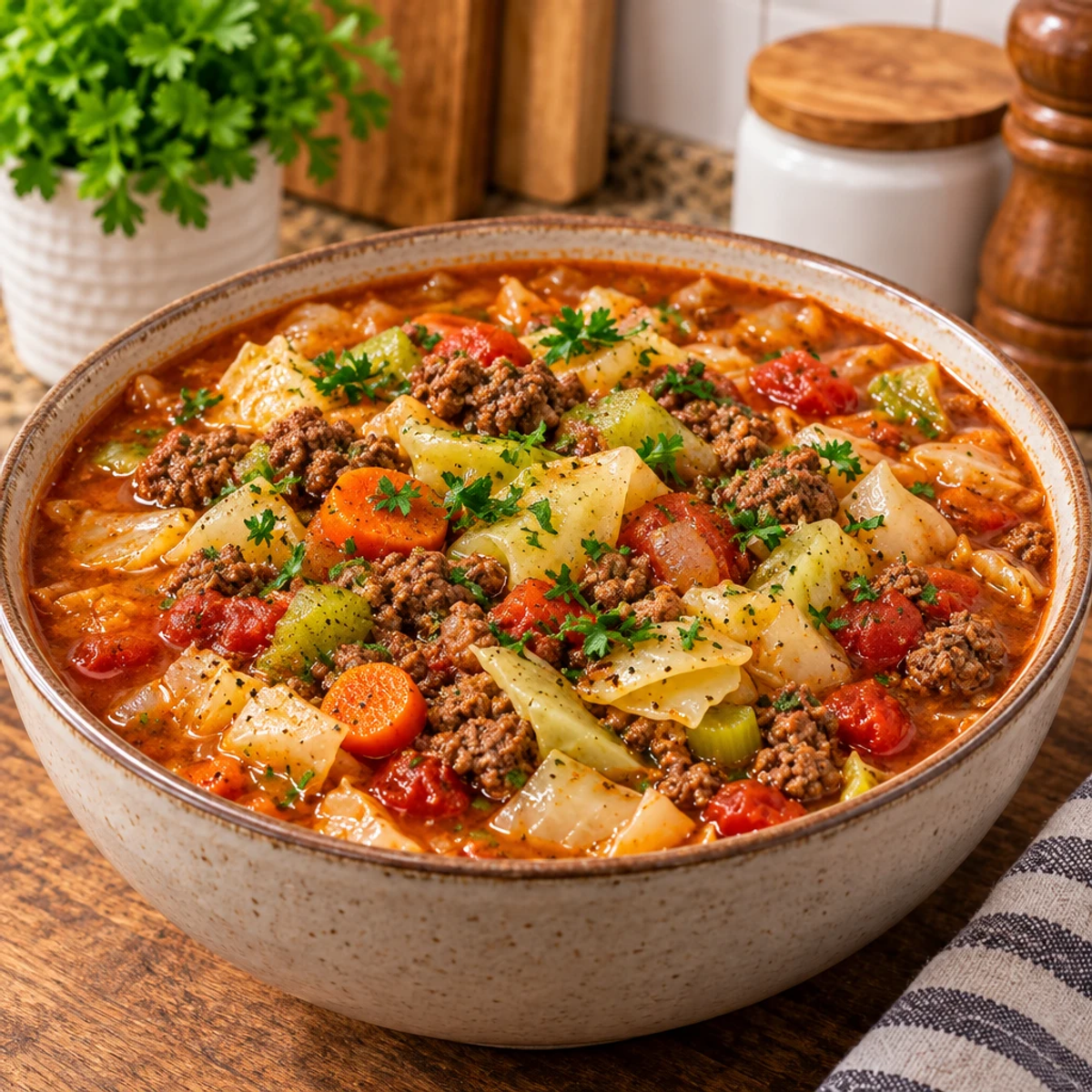 Hearty Hamburger Cabbage Soup for Cozy Family Nights