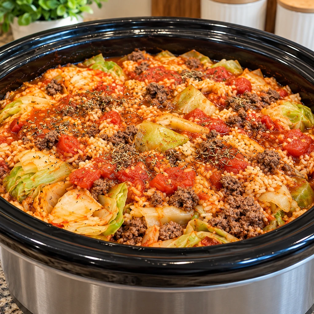 Hearty Slow Cooker Cabbage Roll Casserole Bliss