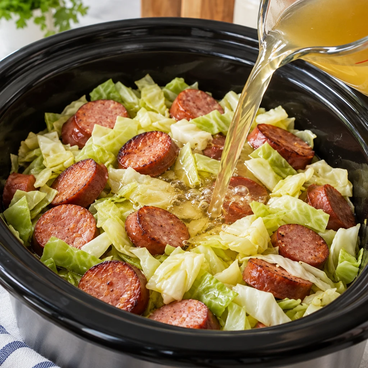 Savory Slow Cooker 3 Ingredient Kielbasa and Cabbage Delight article image 3