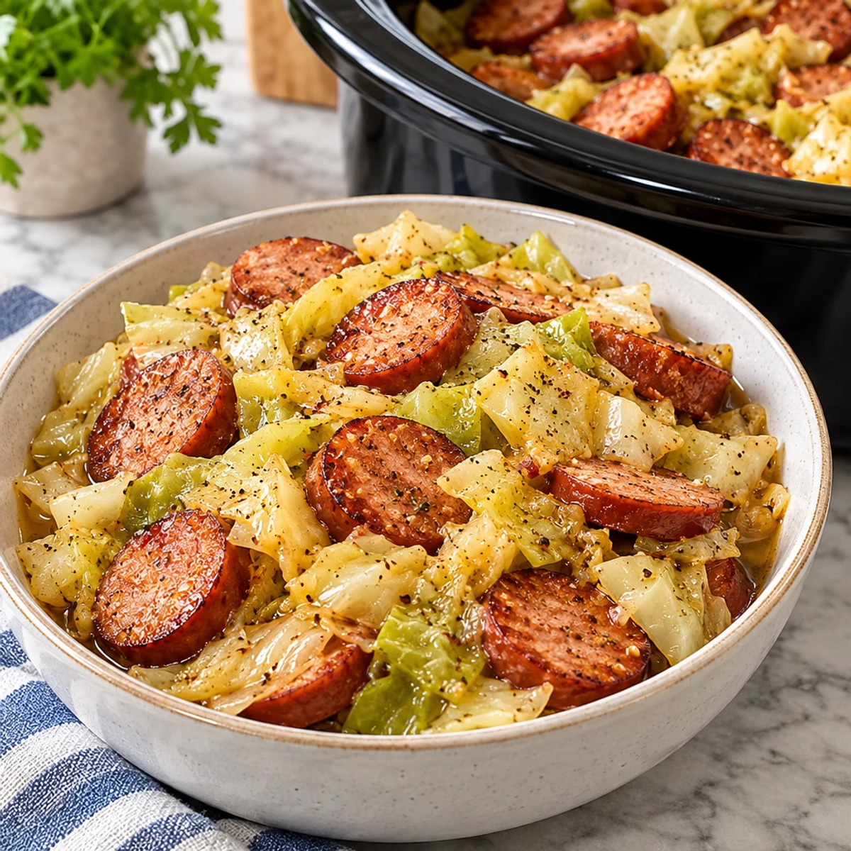 Savory Slow Cooker 3 Ingredient Kielbasa and Cabbage Delight article image 4