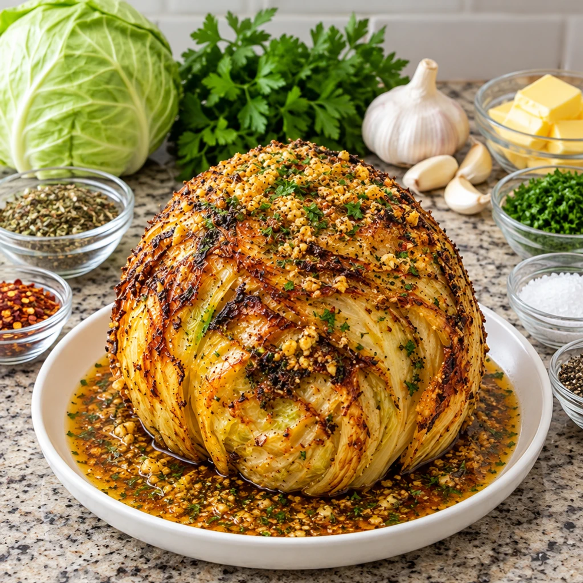 Whole Roasted Cabbage with Garlic Herb Butter Magic article image 2